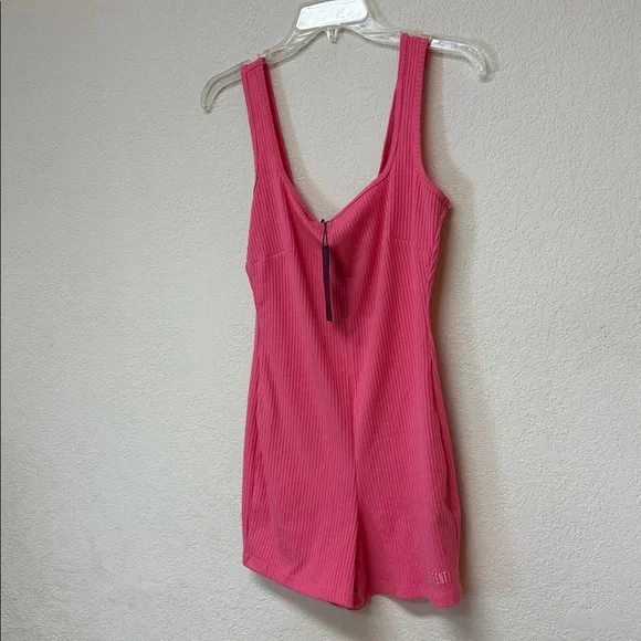 Savage Fenty NWT Pink Sleeveless Ribbed Romper size L - Picture 3 of 4